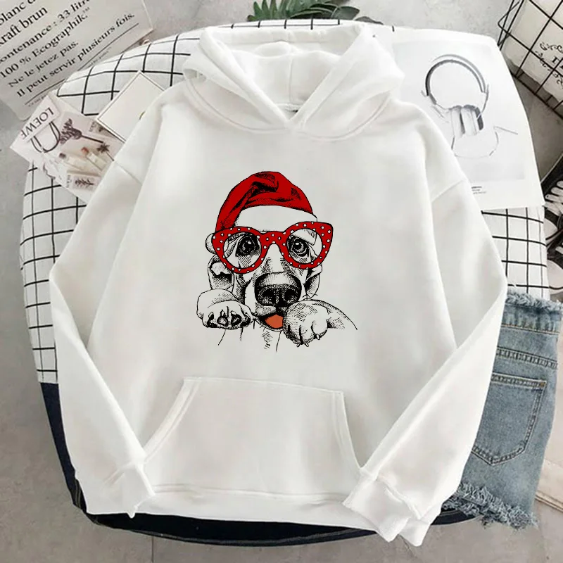 Толстовки с капюшоном Kawaii Dog пуловер принтом зимняя толстовка женская одежда