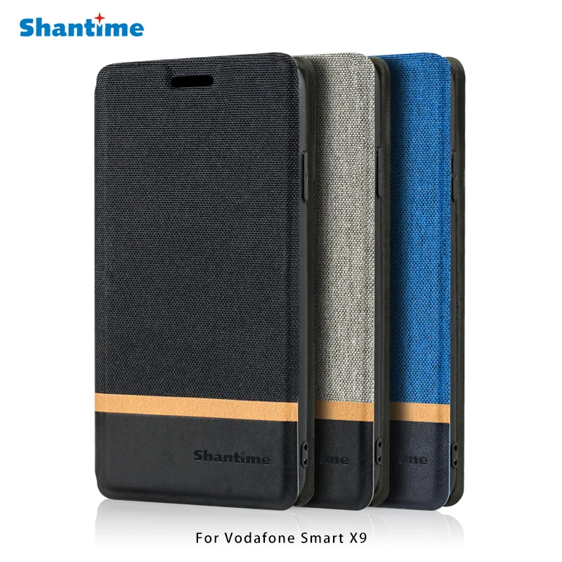 Холщовый чехол для телефона из искусственной кожи Vodafone Smart X9 флип деловой Мягкая