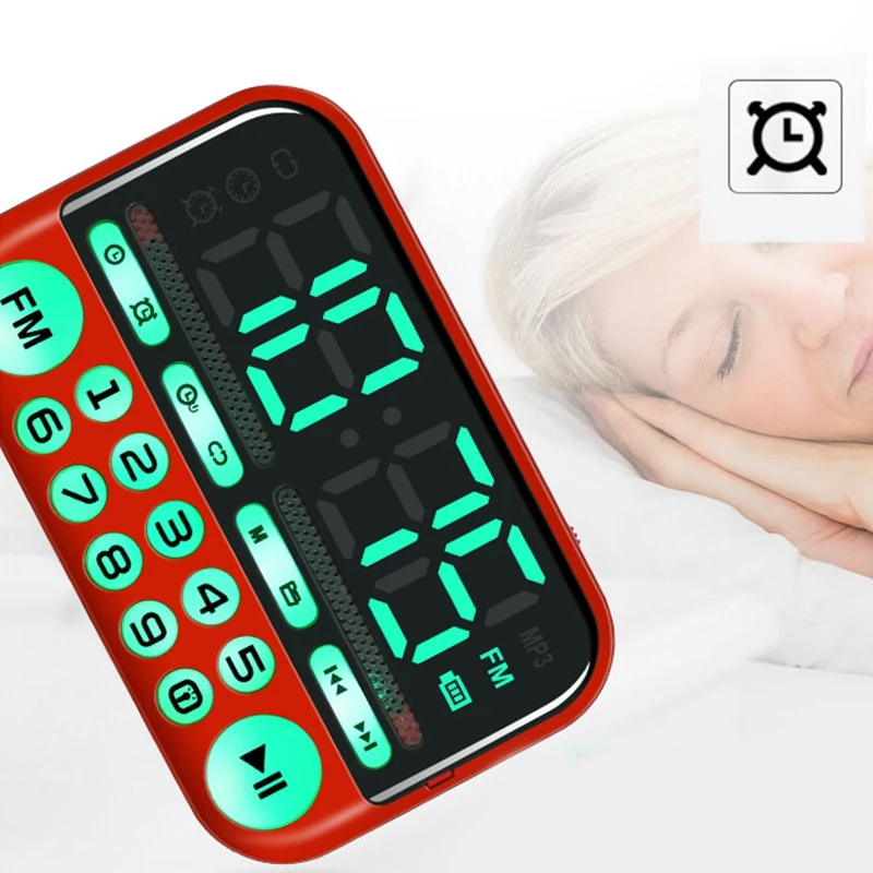 Портативные мини FM радио стереодинамики музыкальный плеер подсветка кнопки