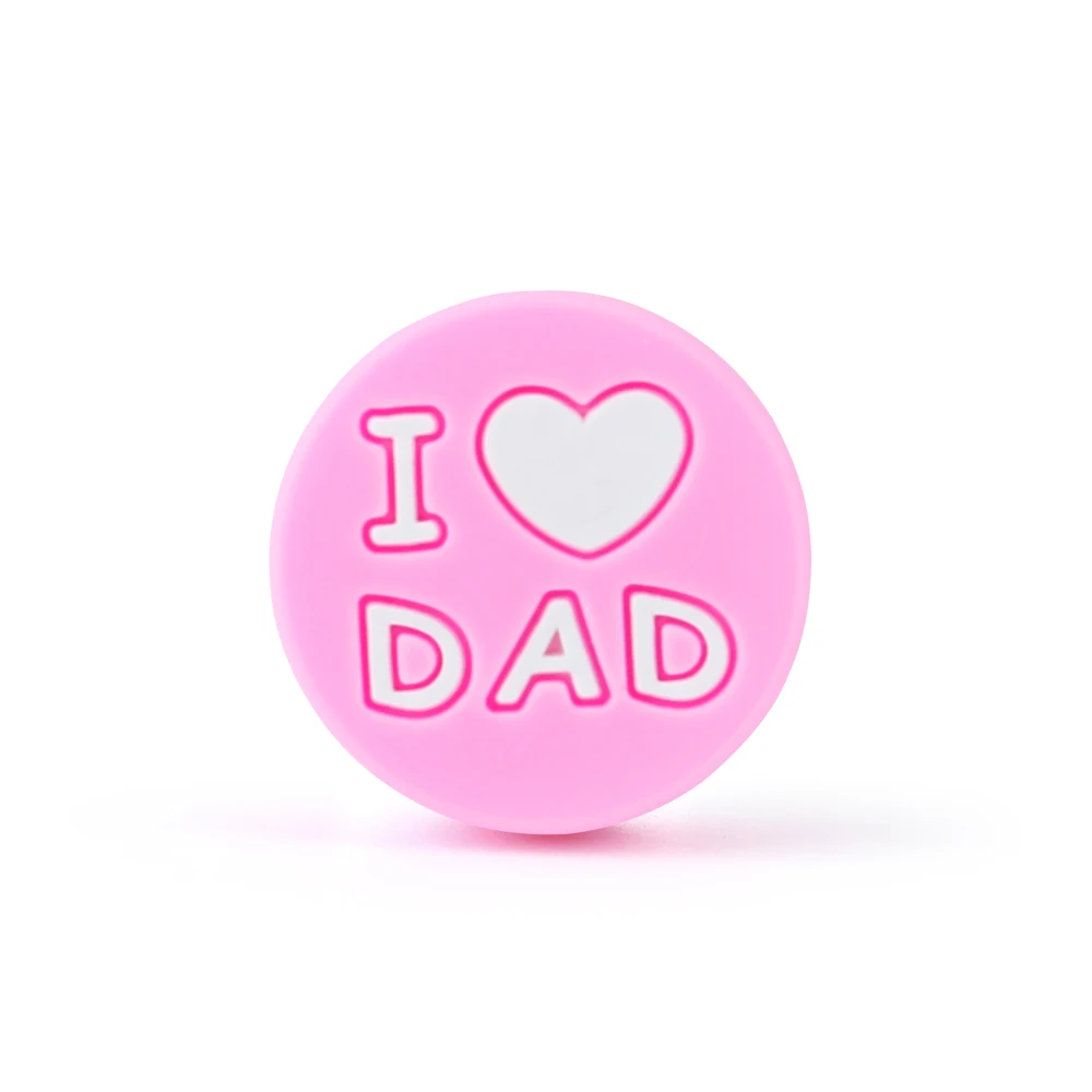 DAD 16 Keep& Grow 5 шт. круглые силиконовые бусы I Love Mom/Dad Детские бусины для прорезывания зубов DIY соски зажимы для прорезывания зубов игрушки грызун Детские Прорезыватели - Цвет: DAD 16