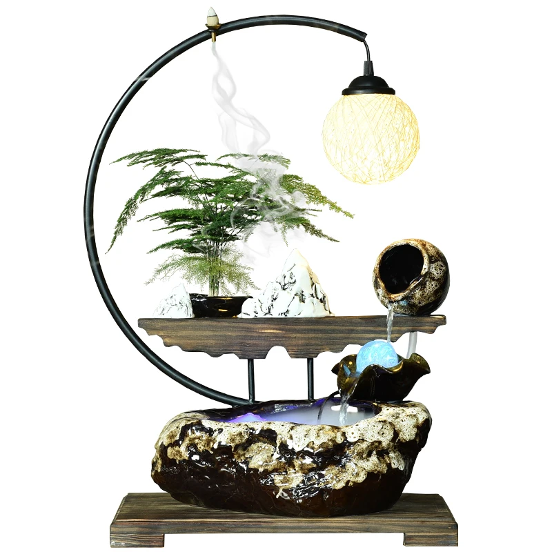 

Backflow Incense Burner Ceramic Rockery Statue Hanging Incense Holder Waterfall Zen Smoke Fountain Incensario Home Decor ED50XL