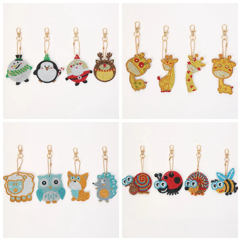 

Брелок для ключей с изображением рождественских животных, алмазная вышивка, женская сумка