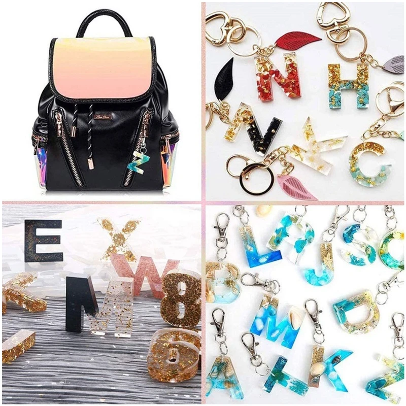 

1 Set Alphabet Letter Number Key Pendant Silicone Mould DIY Crafts Jewelry Keychain Making Tool Crystal Epoxy Resin Mold