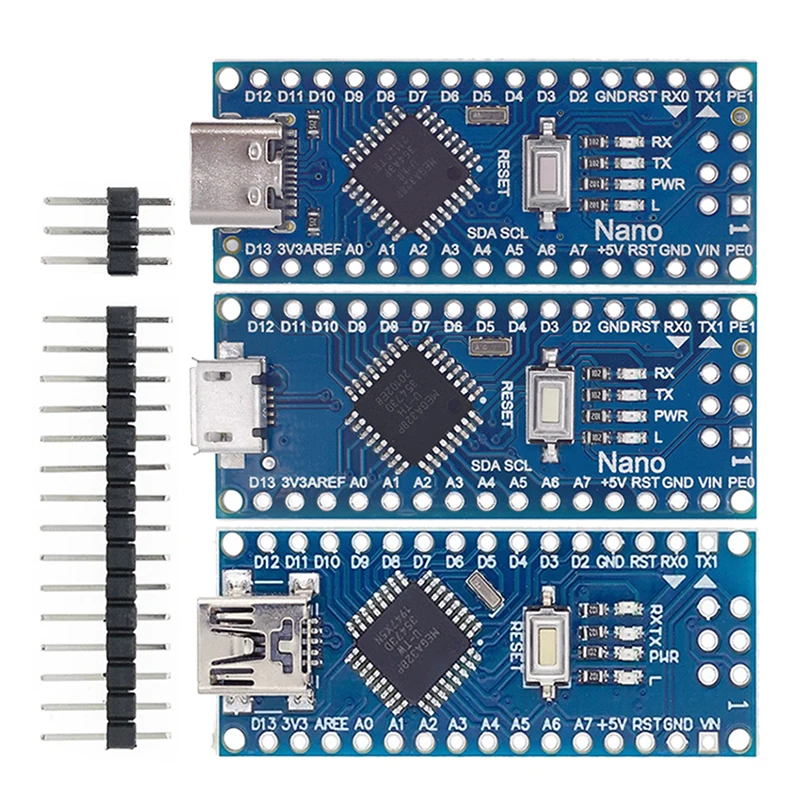 Мини/Type-C/Micro USB Nano 3,0 с Загрузчиком совместимый контроллер Nano для arduino CH340 USB драйвер 16 МГц ATMEGA328P