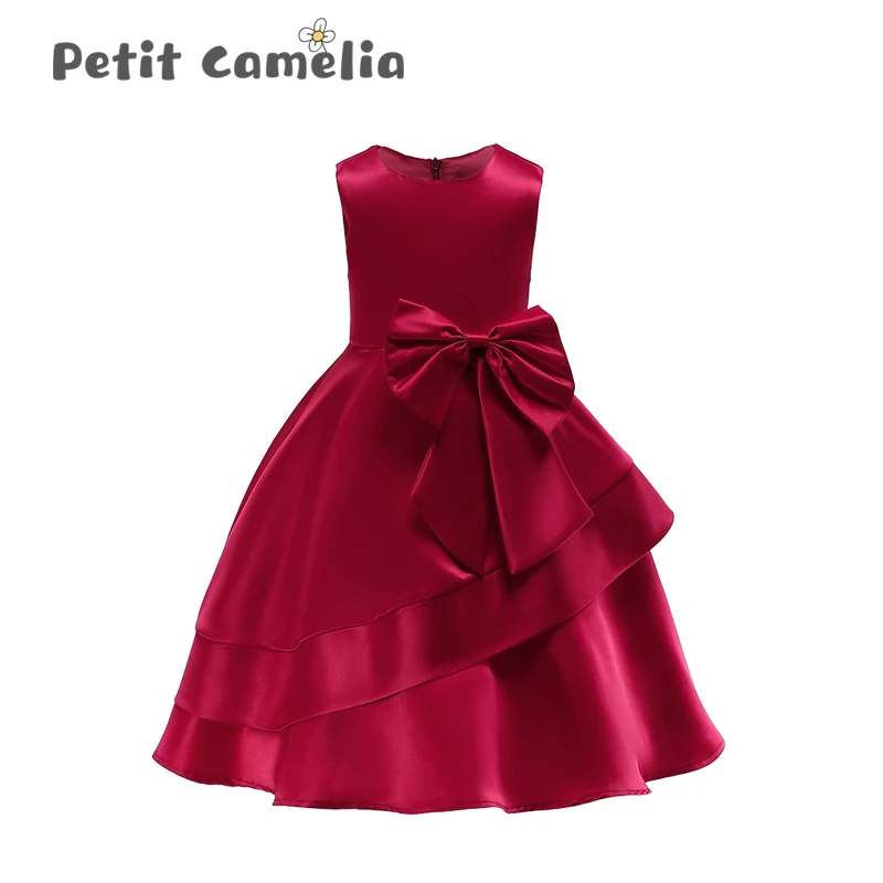 Летнее платье для маленьких девочек Повседневное принцессы с бантом и поясом без