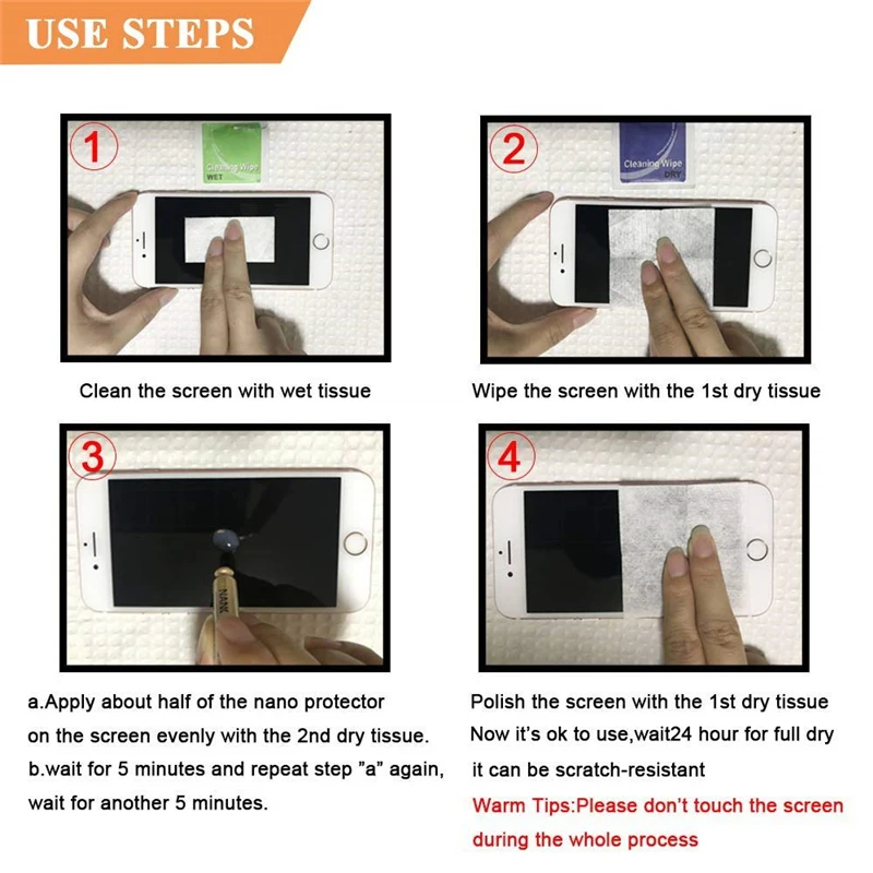 Original Nano Liquid Screen Protector with Scratch Resistant 9H Hardness for Smartphones Tablets Watches and any glass screen
