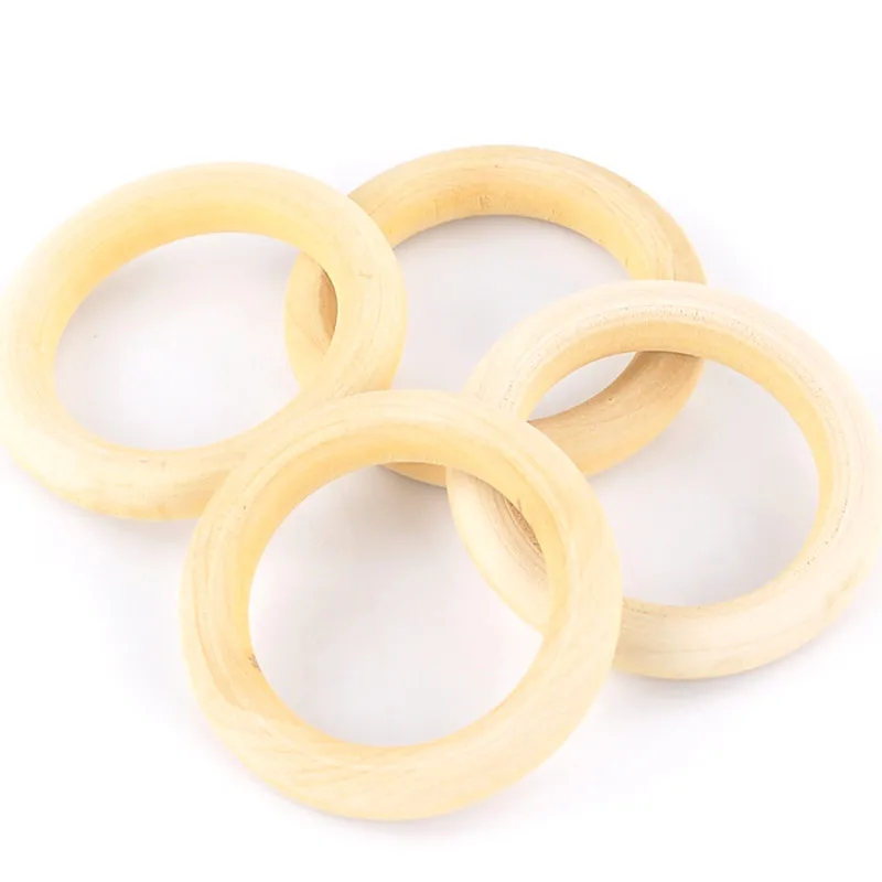 

10Pcs Circle Ring Pendants Connectors Beads Natural Wood Jewelry DIY Making Findings 5.6cm(2 2/8")