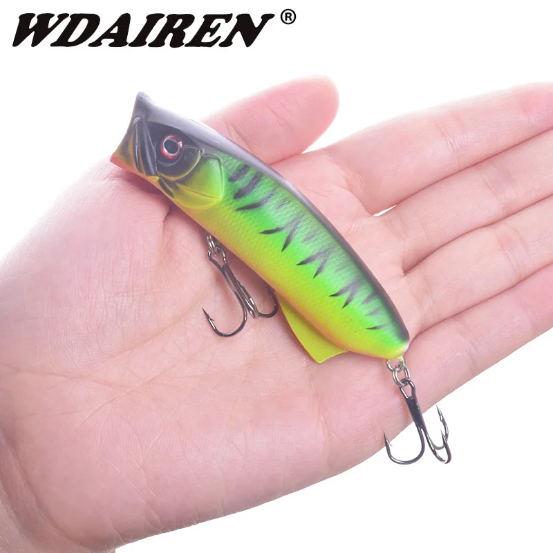 

1Pcs Top water Floating Fishing lure 80mm 11.5g Popper Wobblers Crankbaits Artificial Hard Bait Pesca Bass Carp Pike Tackle