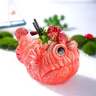 Новая 3D кружка акулаСовапиранхаФламинго тики креативная керамическая кружка для вина Гавайская кружка для холодных напитков коктейлей пива водки Mojito кружка барный инструмент