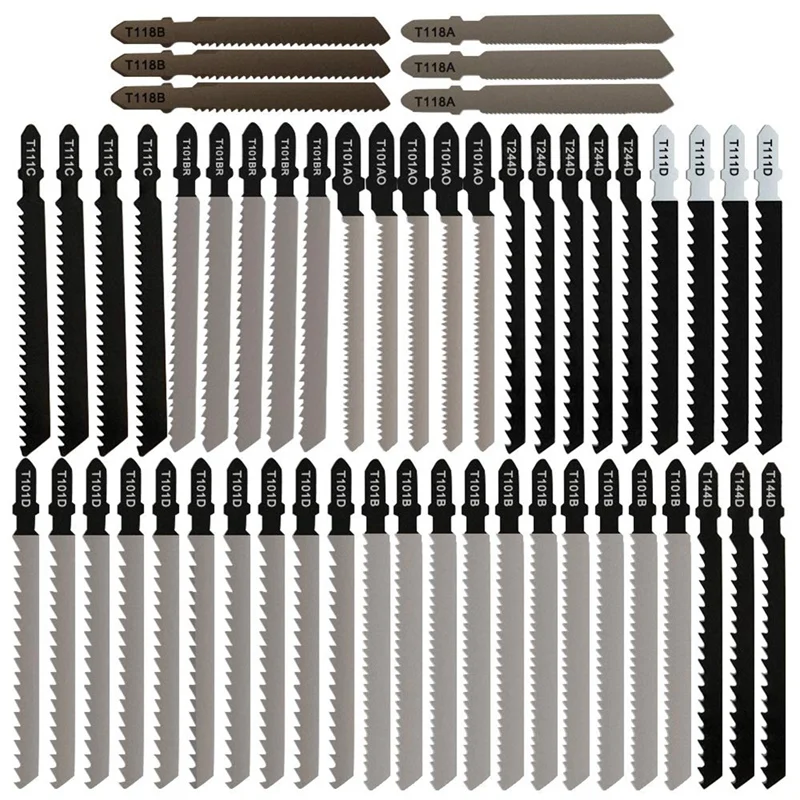 52-Piece T-Handle Puzzle Blade Set 10 Puzzle Combinations Suitable for Wood Plastic and Metal Cutting