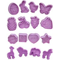 4pcs set diy cartoon animal biscuit mold christmas pattern mold decoration cake baking tools plastic cookie cutter cooking tools