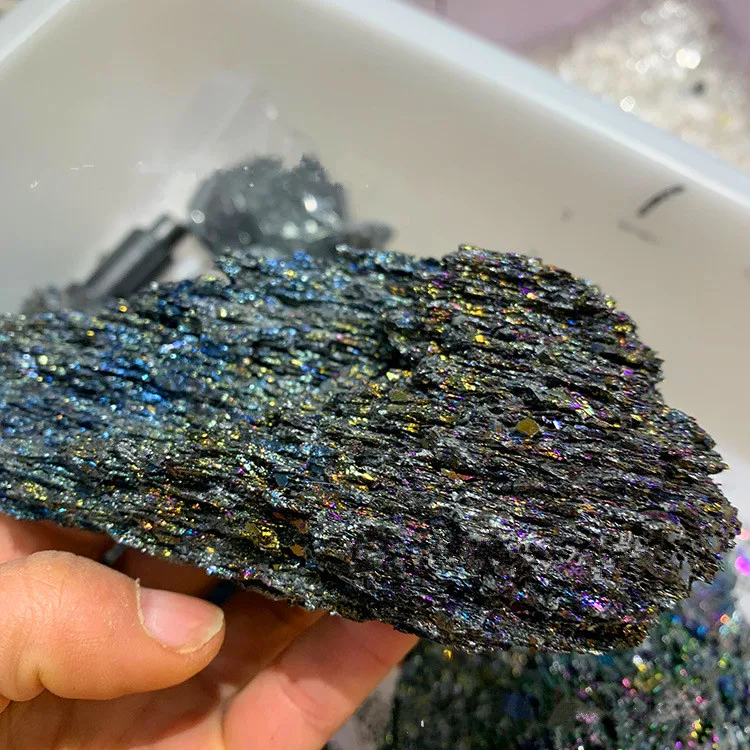 Натуральный кварцевый кристалл красочный минеральный оригинальное украшение из