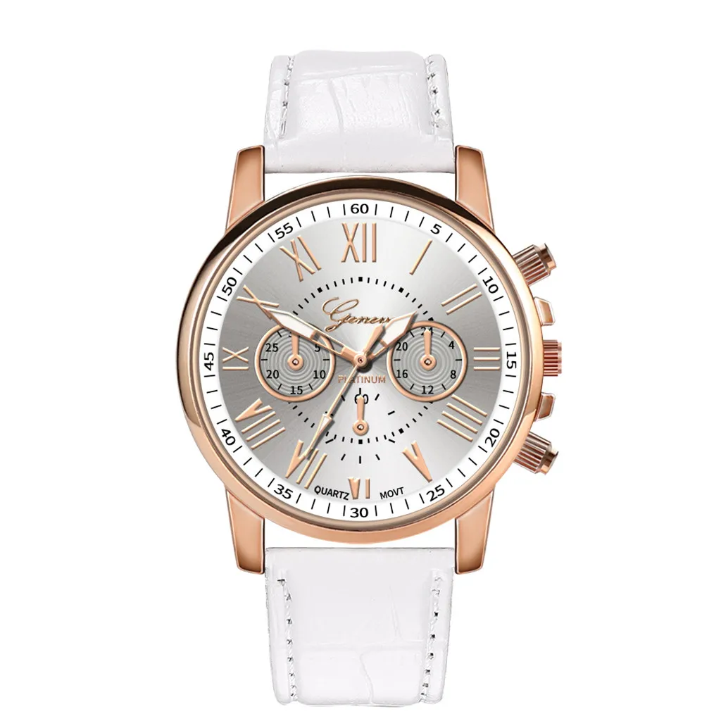 

New Fashion Women Leather Band Quartz Analog Wrist Watch Ladies Retro Round Dial luxury watch reloj mujer elegante montres femme