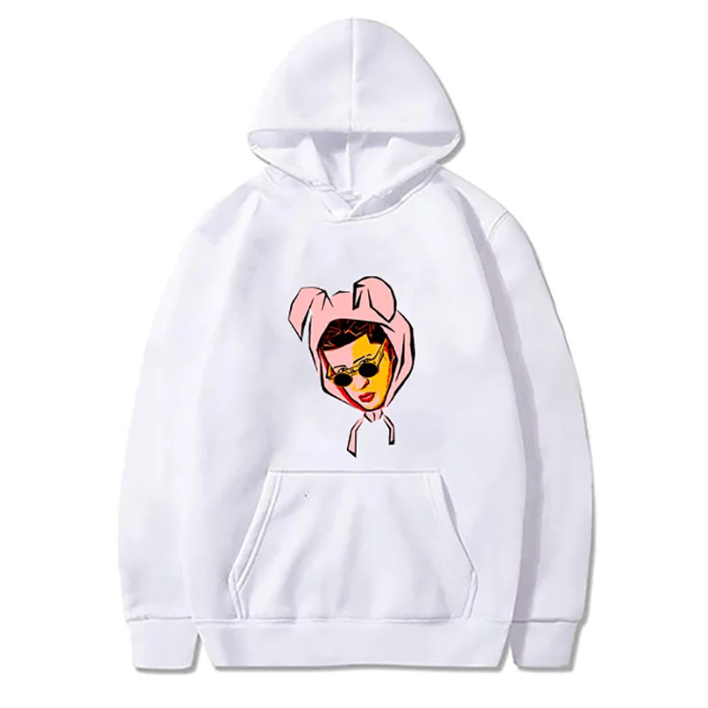 2021 Fashion Bad Bunny - Yonaguni Print Hoodie Long Sleeve Hooded Sweatshirt
