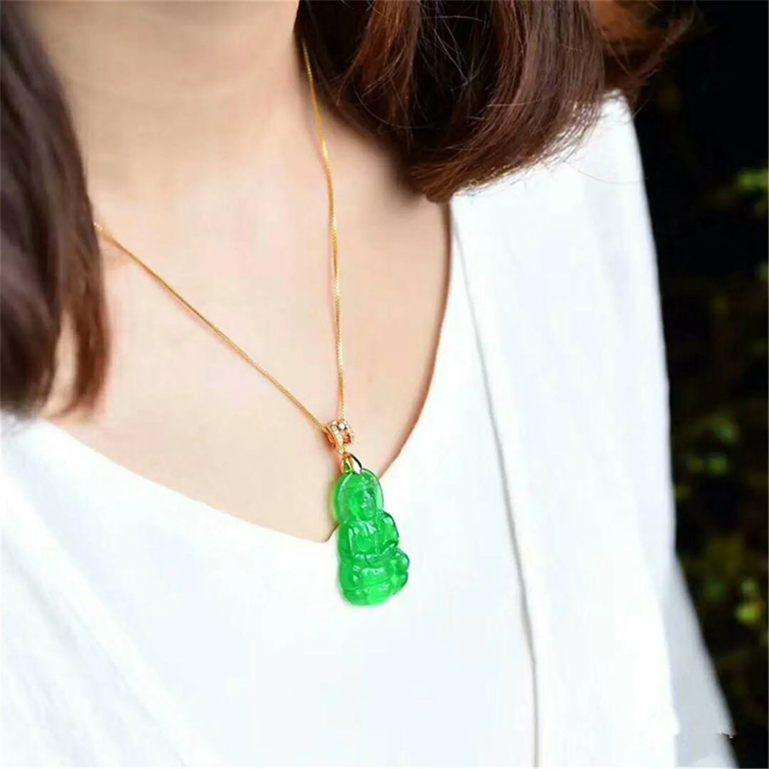 

LETSFUN Fine Jewelry Men and Women Necklace Natural Jade Pendant Genuine Sweater Chain Gifts Free Shipping