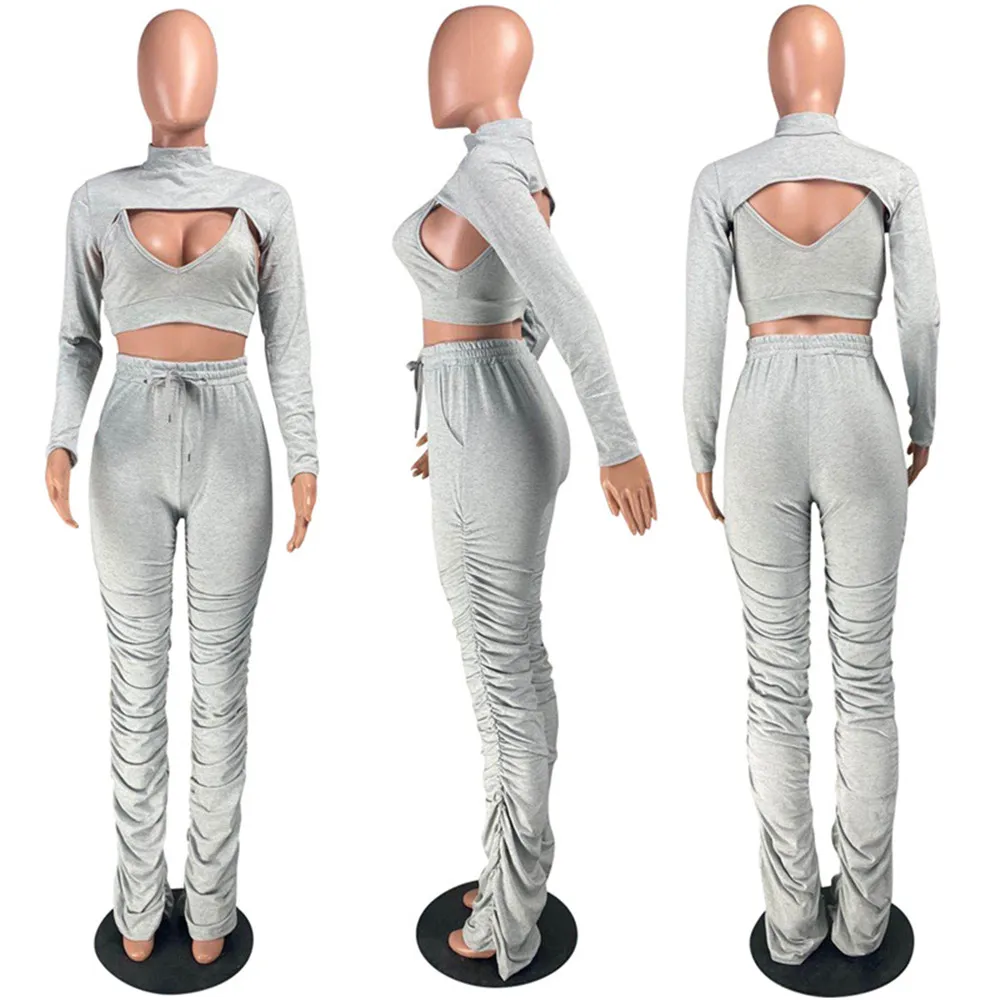 Sexy 3 Peice Set Women Clothes 2020 Streetwear Rave Festival Club Wear Trendy Night Party Outfits Matching Sets Chandal Mujer