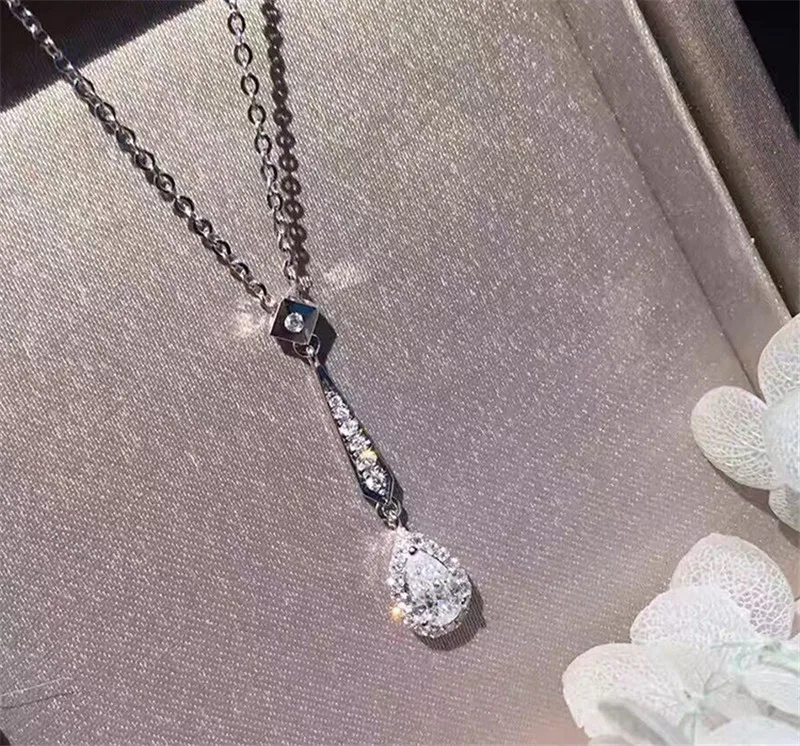 INS Fine Lab алмазный кулон Настоящее серебро 925 пробы Шарм вечерние свадебные