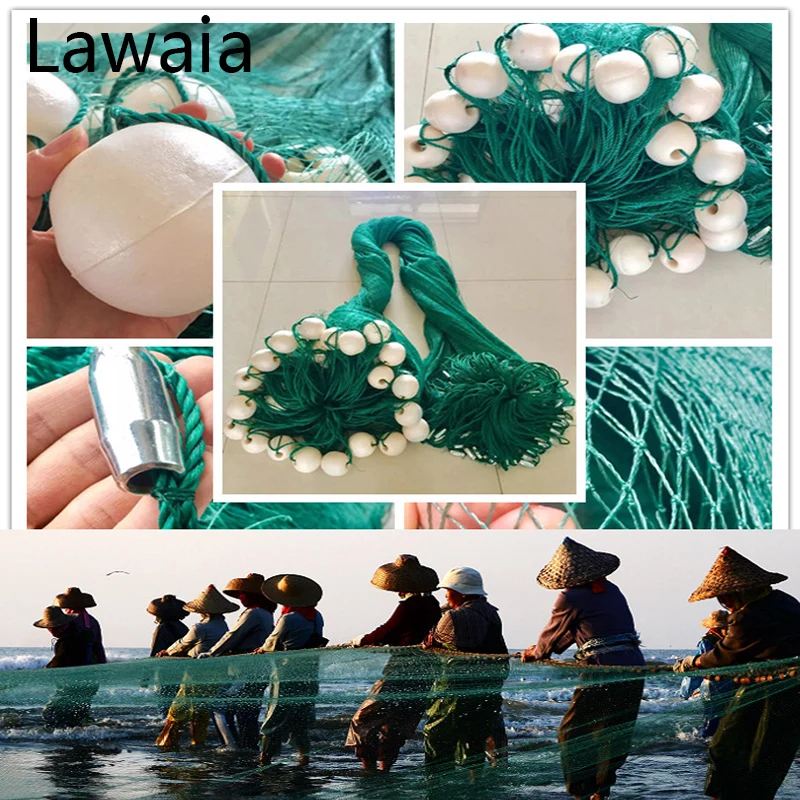 

20m 30m Casting Nets Strong Fishing Nets Pull Lead sinker Pull-net Railing Anti-bird Netting,Fish Ponds Dragnet Customize