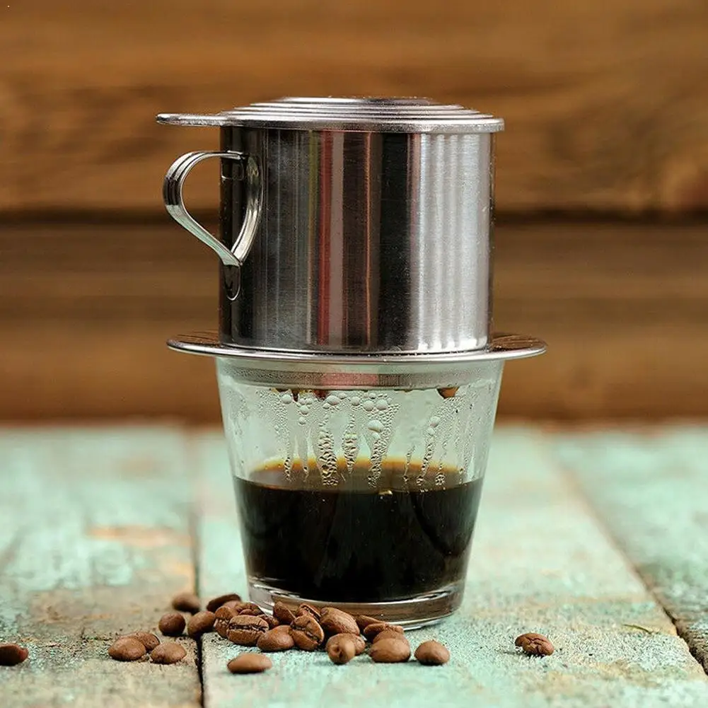 

Portable Steel Vietnam Coffee Dripper Reusable Coffee Vietnamese Vietnam Pot Dripper Coffee v60 Cup Drip F9X6