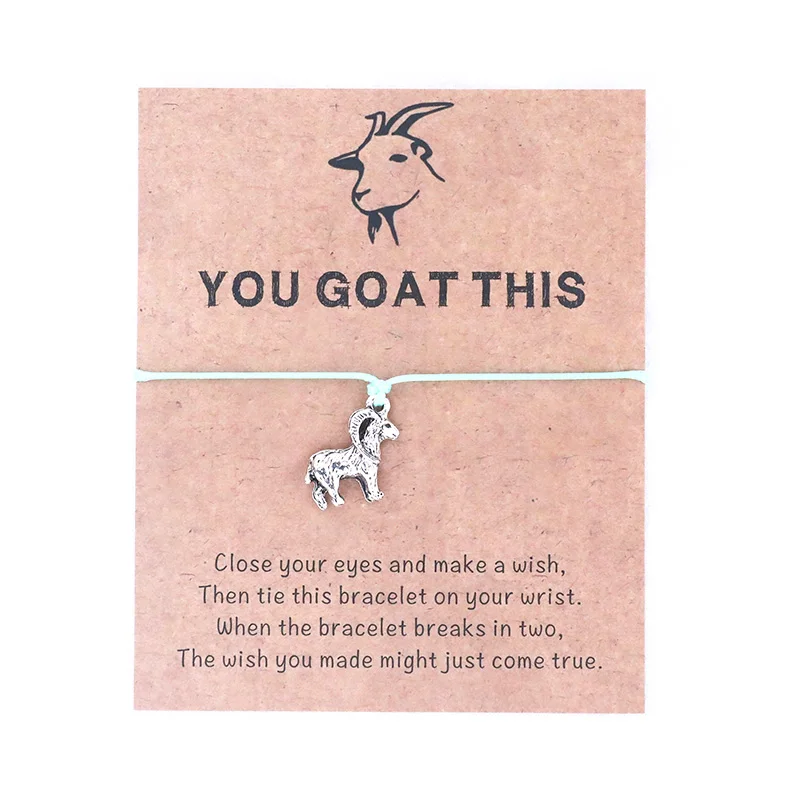 Винтаж You Goat этот браслет желаний Animal Charm Wish Card браслеты дружбы ювелирные изделия