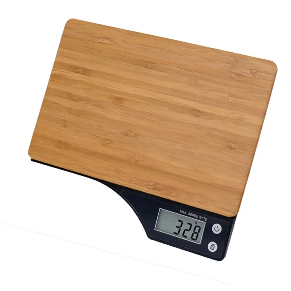 

Bamboo Kitchen Scale, Precision Kitchen Food Scale,Digital LCD Display, Kids Pretend Play Toy Electronic Scale