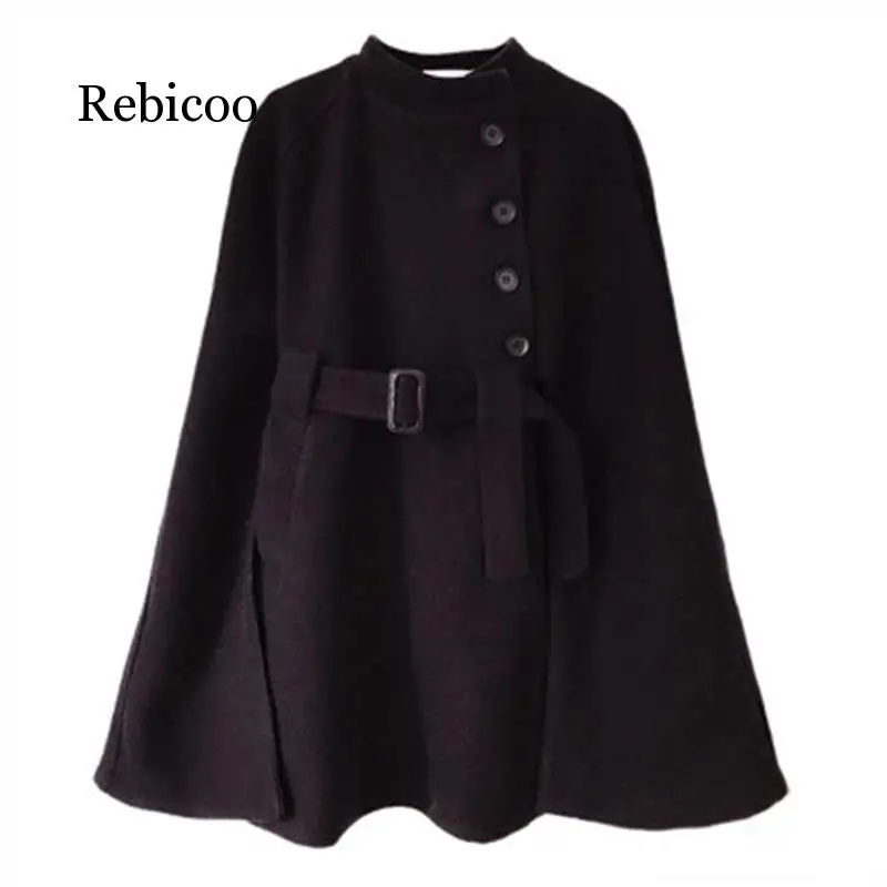 

2019 autumn trend simple personality slim slim versatile plaid long sleeve stand collar woolen coat