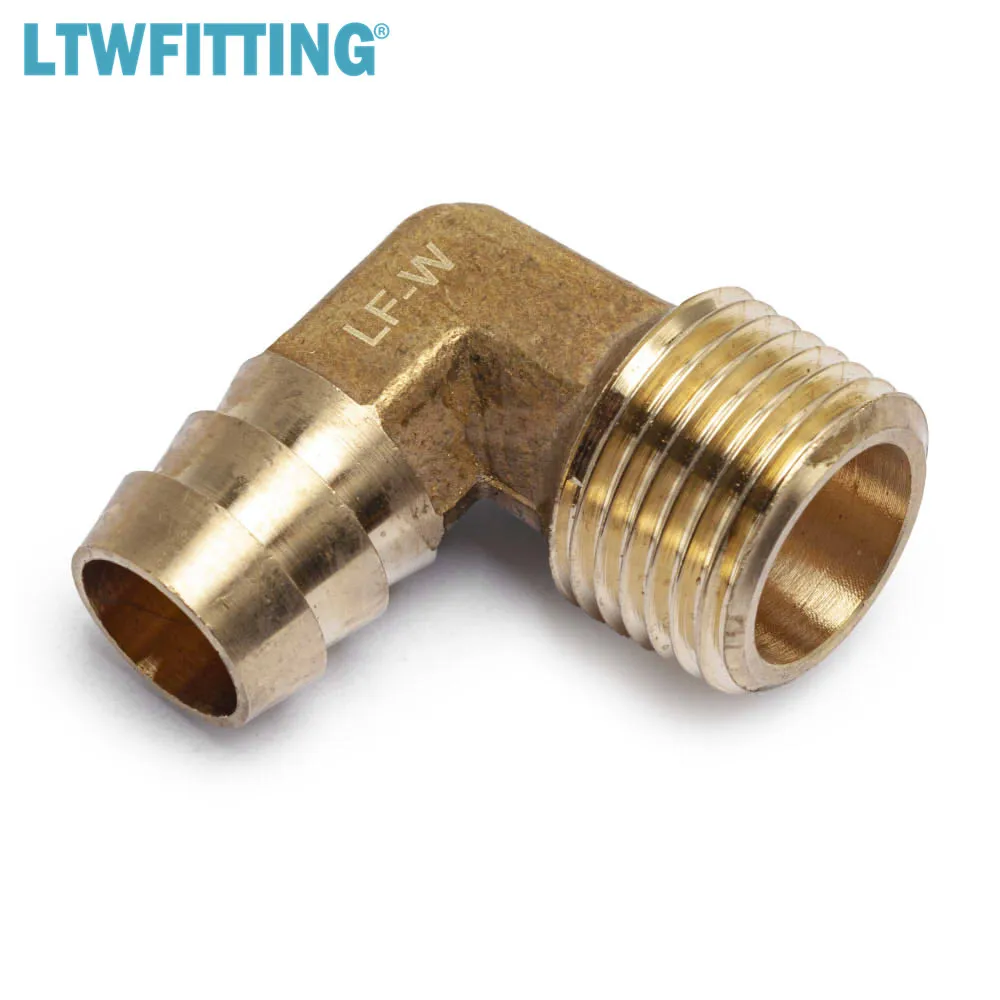 LTWFITTING 90 Deg локоть латунный Барб фитинг 5/8 &quotшланг x 1/2&quot резьба NPT &quotпапа&quot