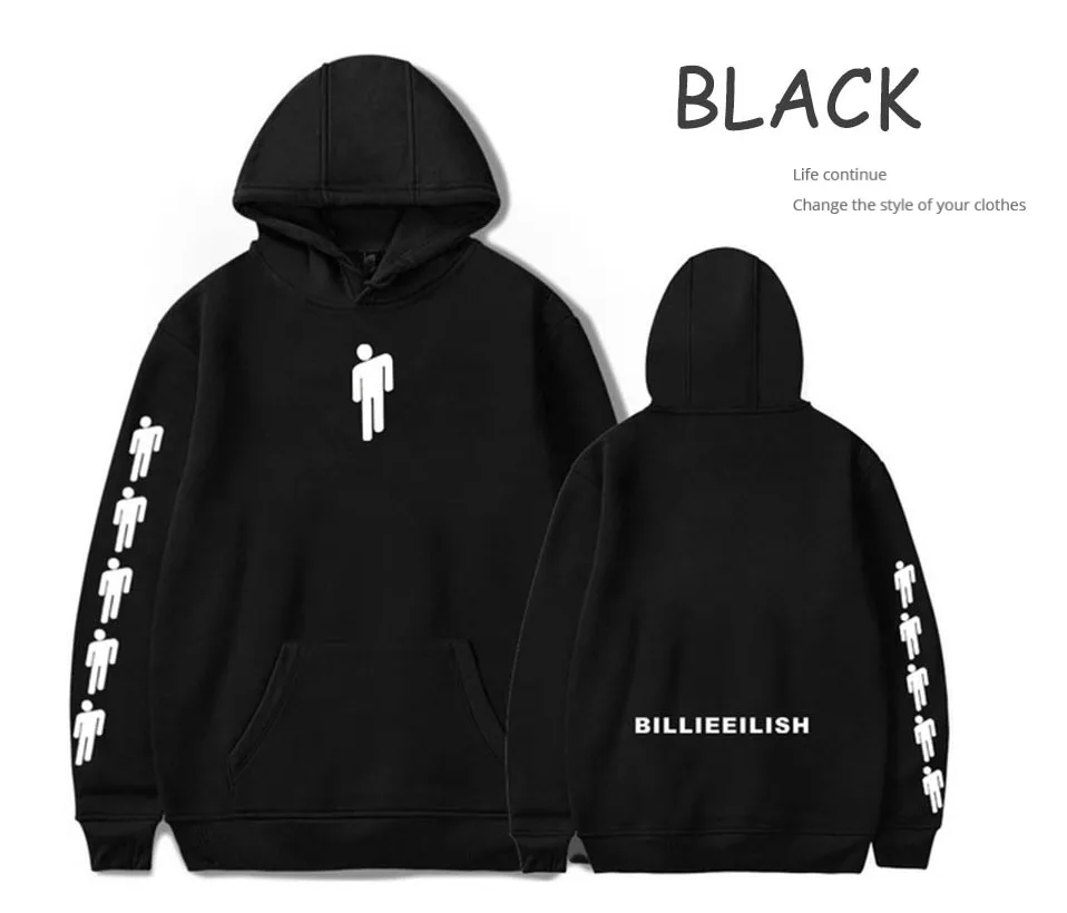 Толстовки с буквенным принтом, женские осенние пуловеры Billie Eilish в стиле хип-хоп с капюшоном, модные женские однотонные толстовки с длинным рукавом KPOP