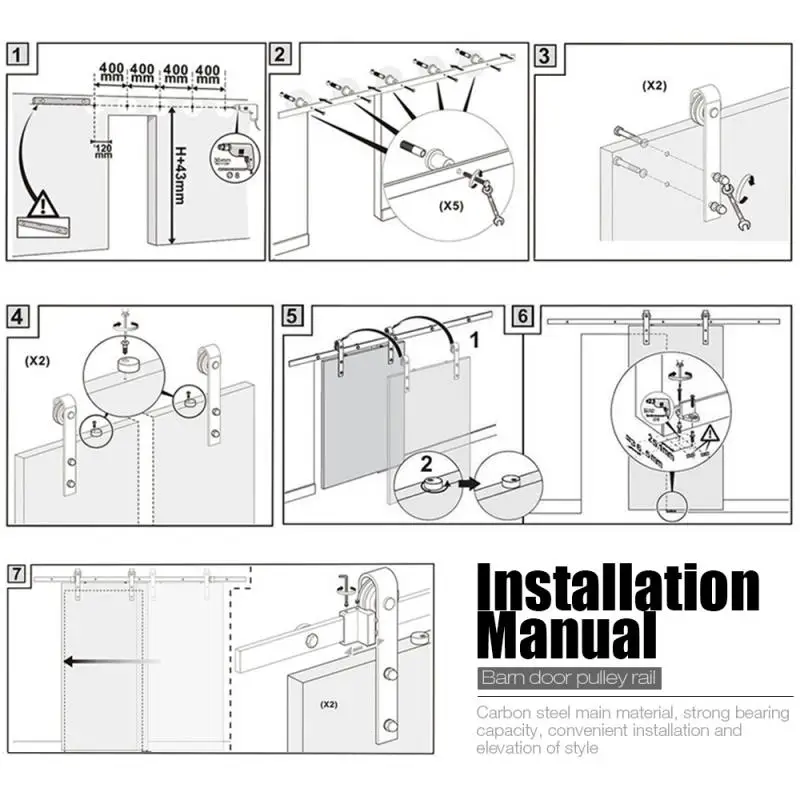 183/200 см деревенский черный классический оборудование для раздвижной двери сарая