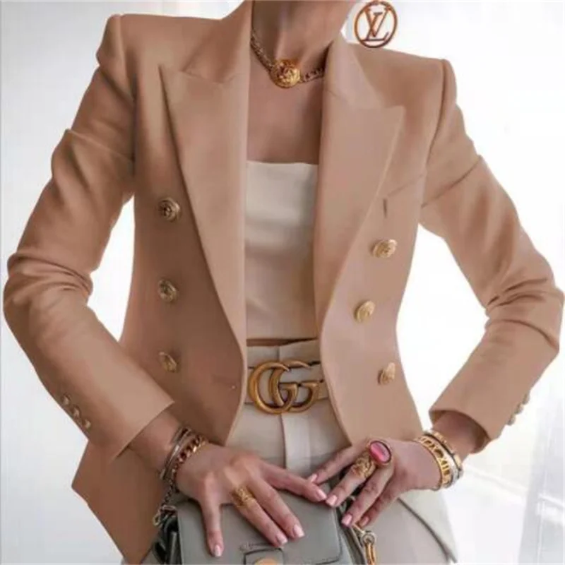 Suits womens blazers autumn new style jacket double-breasted European and American clothes Блейзеры מעילים לנשים	пальто женско