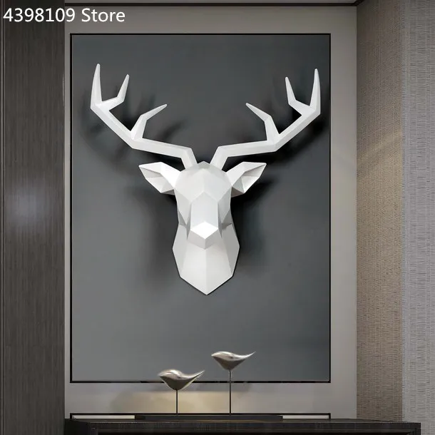 Настенная Подвеска/2018 элегантная искусственная скульптура голова оленя в