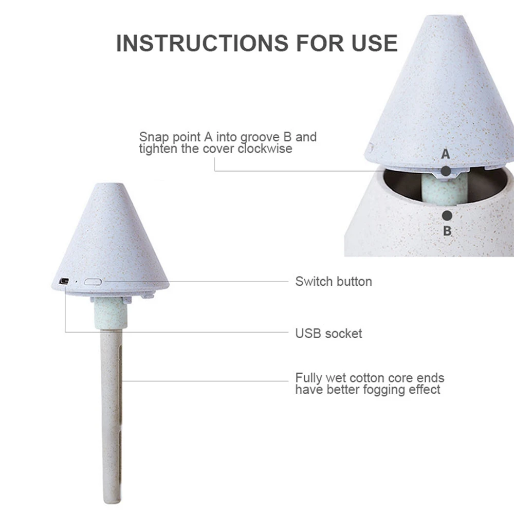 250 мл USB мини увлажнитель воздуха сосновое дерево бесшумный DC5V портативный для