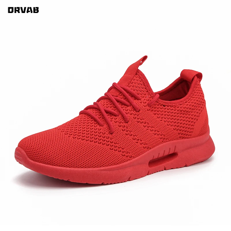 

Fashion New Mesh Men Shoes Black Red White Lac-Up Men Casual Shoes Lightweight Comfortable Breathable Summer Walking Sneakers