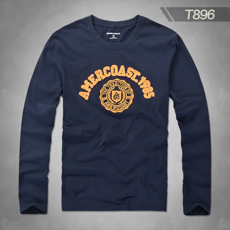 T896 Navy Blue Футболка с круглым воротником, футболка из чистого хлопка, спортивный костюм из чистого хлопка, повседневные мужские модные футболки, подарок на день отцов - Цвет: T896 Navy Blue