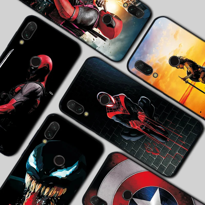 Черный ТПУ чехол для телефона Marvel для Xiaomi Redmi Note 7 6 8 Pro Чехол для Xiaomi Redmi 5 Plus задняя крышка Fundas Redmi 6A 7A 5A чехол