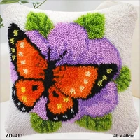 diy latch hook decorative pillow knooppakket rug kits pillowcase embroidery hold pillows canvas craft cushion kits butterflies