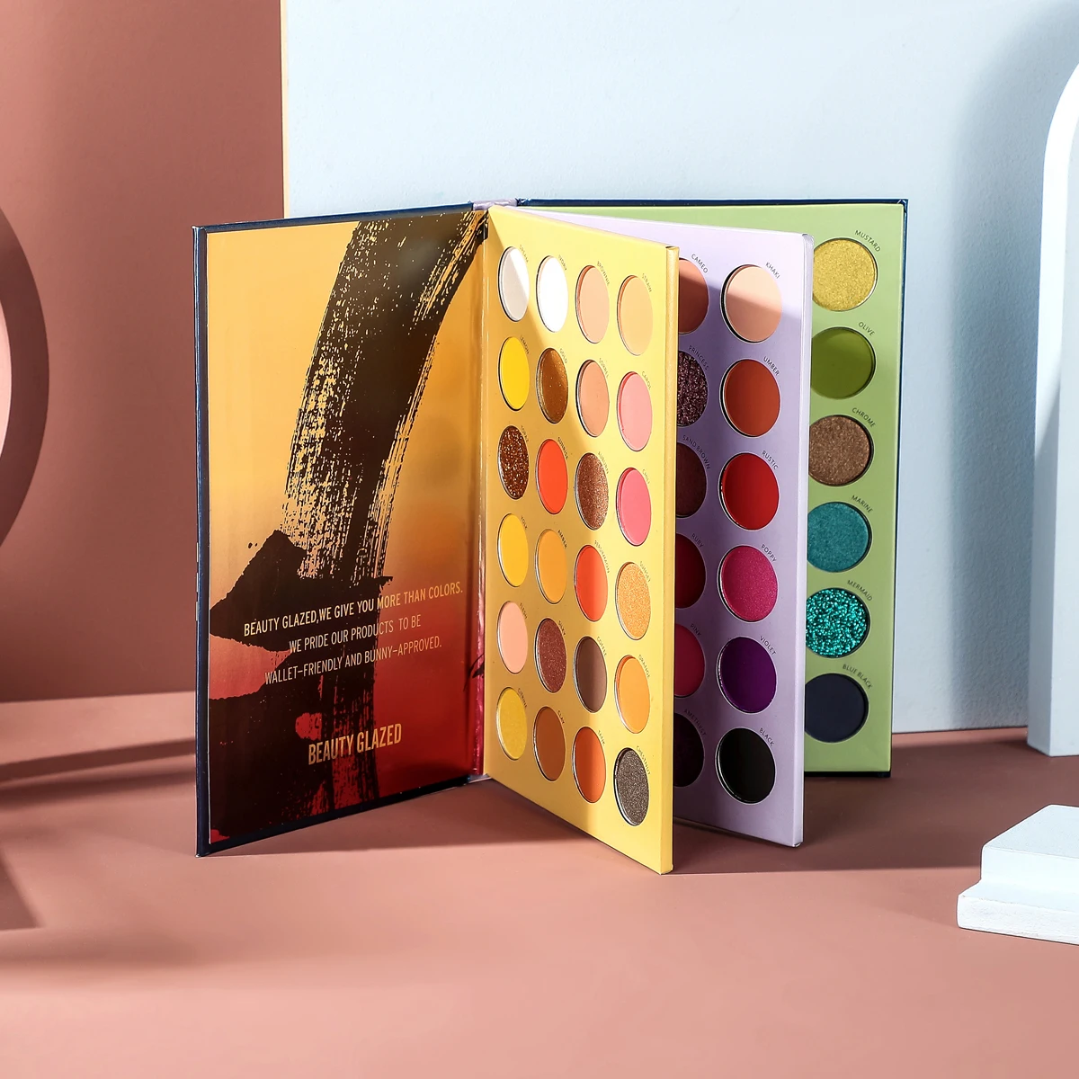 

Beauty Glazed Eyeshadow Matte Shimmer Color Fashion Shadows Pallet Pigment Make Up Palette Highlighter Neon Eye Shadow Palette