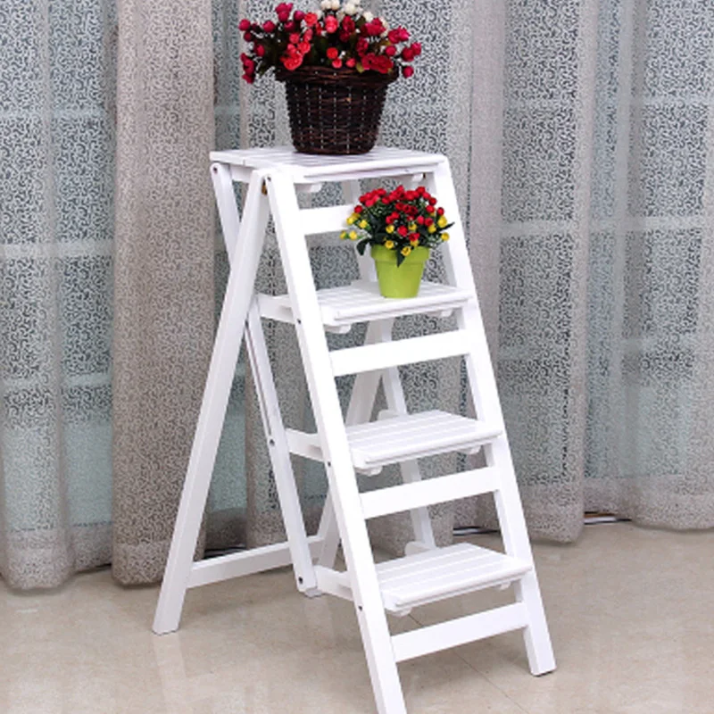 Многофункциональная лестница из цельного дерева домашняя складная утолщенная