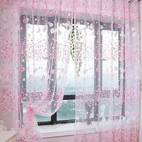 floral tulle curtains for living room purple sheer curtains for children bedroom door short kitchen window curtains kids drapes
