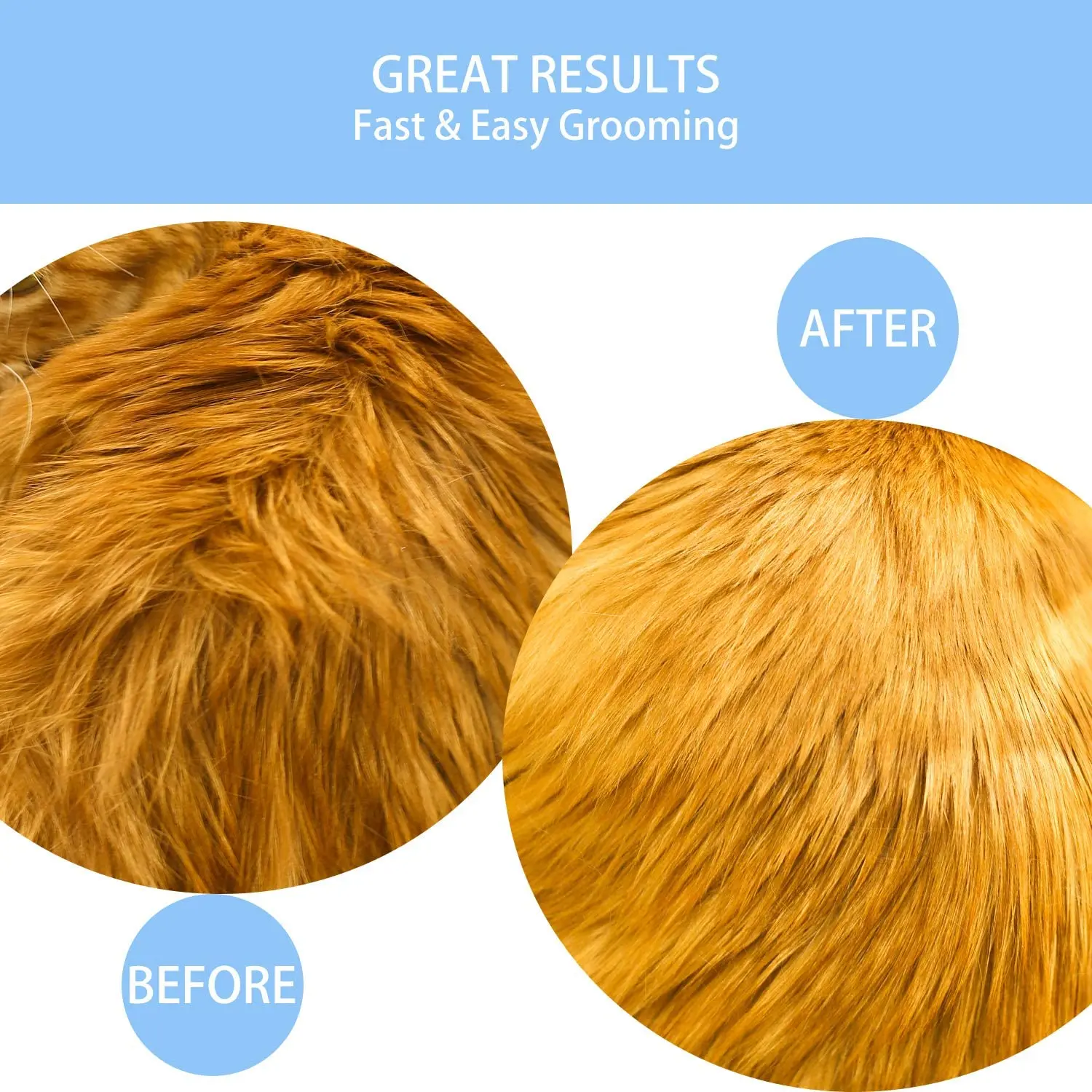 

Dematting Comb with 2 Sided Professional Grooming Rake for Cats & Dogs-No More Nasty Shedding and Flying Hair