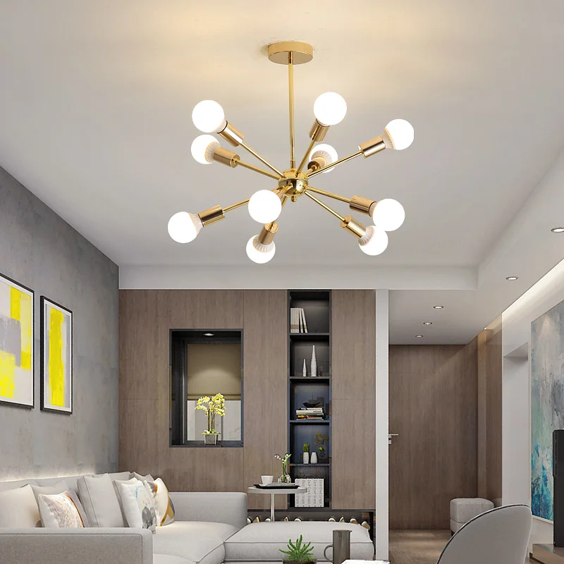 

Modern LED ceiling chandelier lights for living room bedroom Dining Study Room Gold Black Body AC90-260V Chandeliers Fixtures