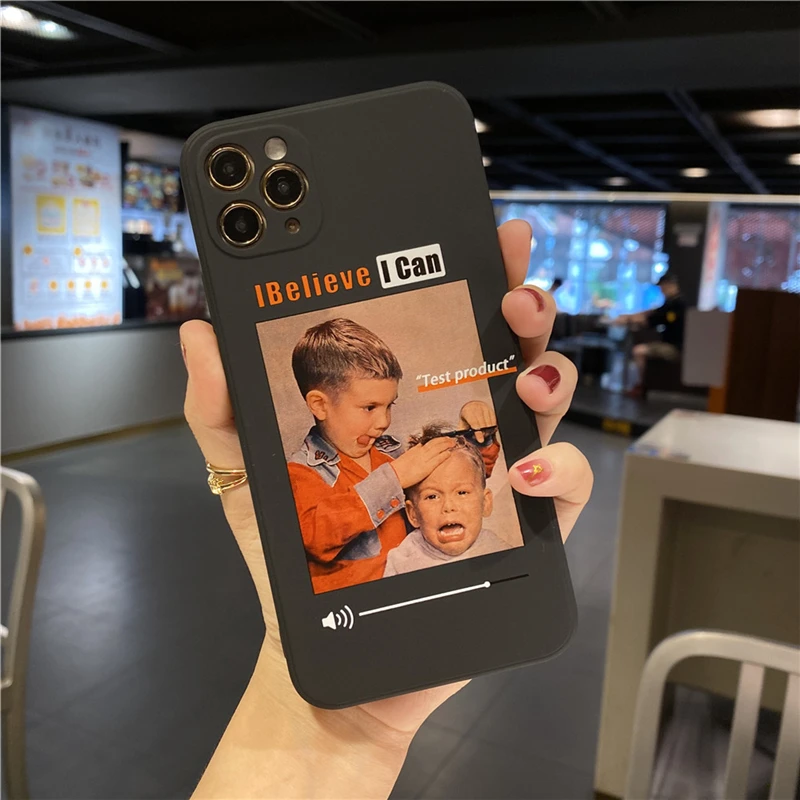

GTWIN For iPhone 11 Soft Square Case For iPhone 11 Pro Max XR XS Max X 7 8 6 6S Plus SE 2020 Candy Color Funny Boy Girl Fundas