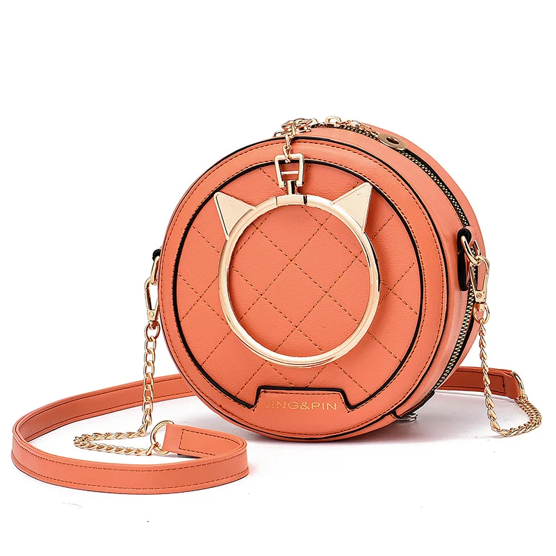 

2020 New Fashion of All-match Female Bag Fashion Simple One Shoulder Messenger Round Bag Tide Summer Chains Small Bag
