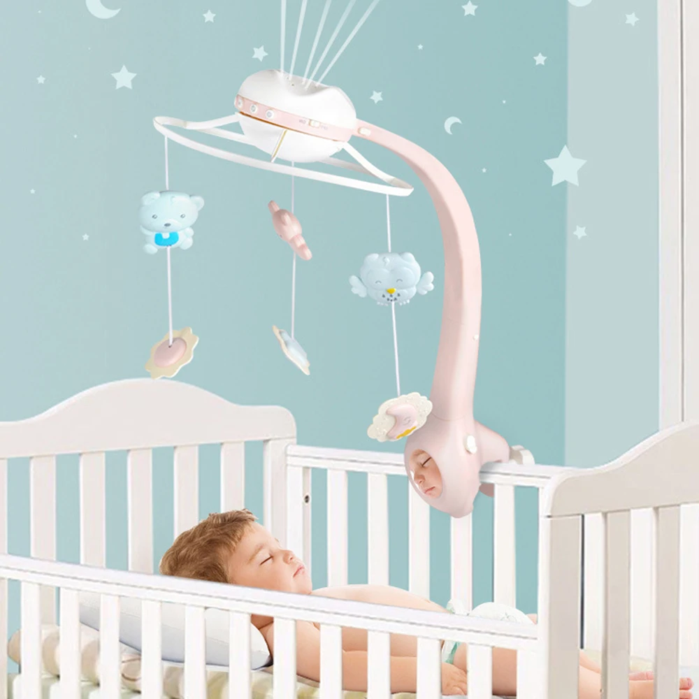 Детская музыкальная кроватка мобильный проектор Звездное небо ночные огни