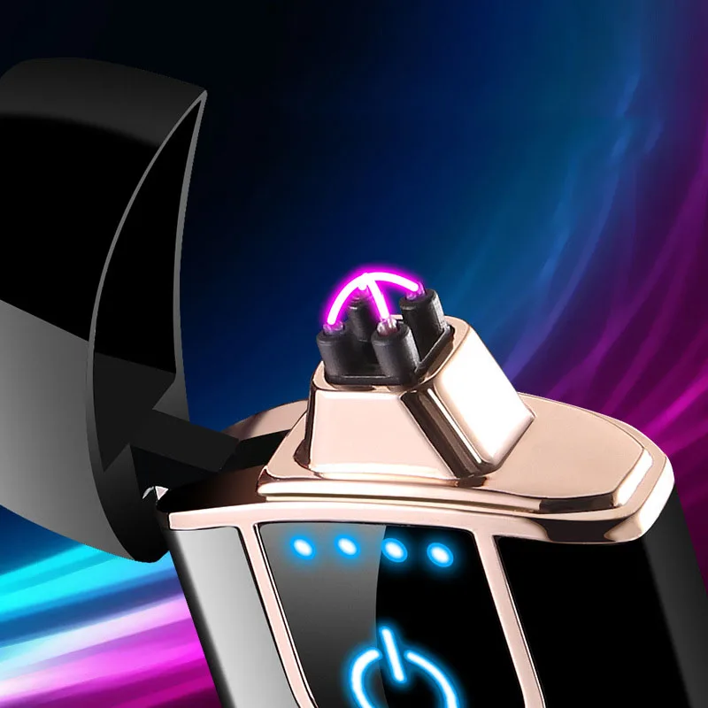 Электронная плазменная Зажигалка со сканером отпечатков пальцев ветрозащитная