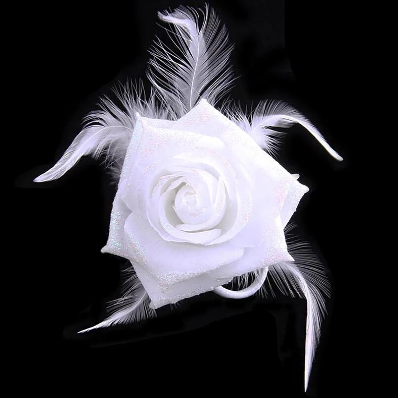 Earofcorn Сладкая Свадебная мода посыпать розовый цветок розы веревка для волос