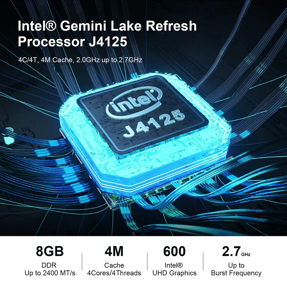 Beelink GK55 Windows 10 мини-ПК игровой Intel Gemini J4125 8 Гб 128 SSD WIFI 1000M LAN настольный компьютер VS GK