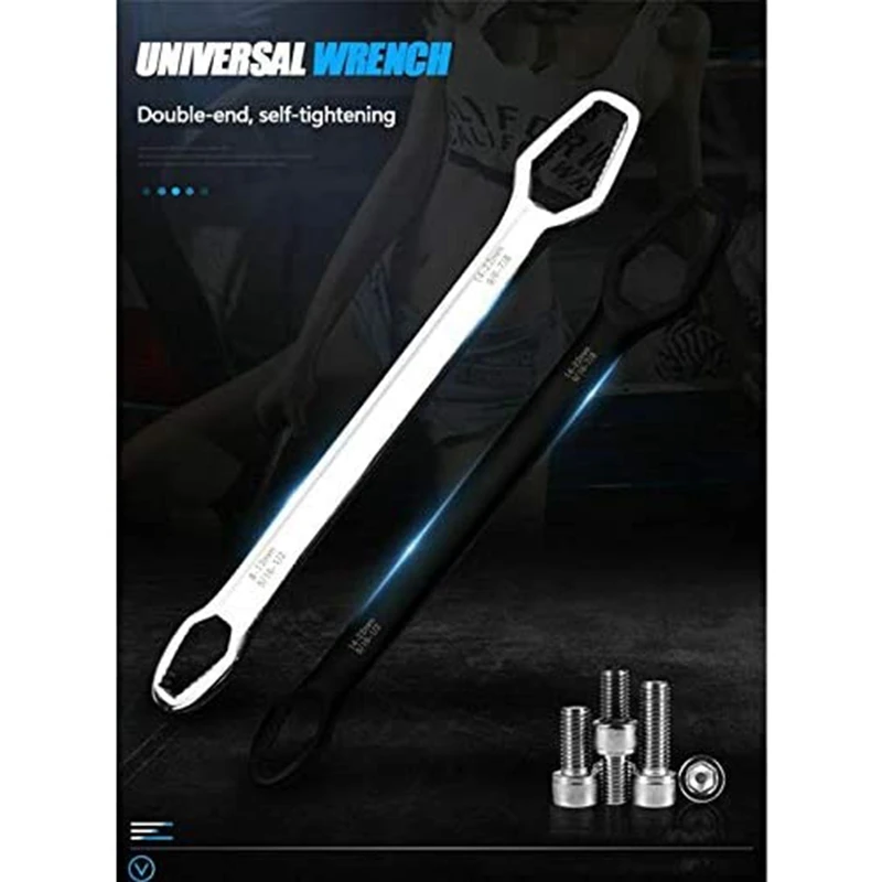 

Double End Wrench Universal Spanner 8-22mm Key Set Screw Nuts Wrenches Repair Self-Tightening Universal Wrench
