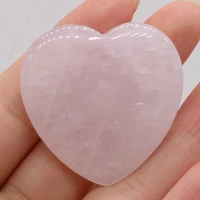 fashion heart shaped beads high quality natural stone rose quartz beads for mens womens charms jewelry making gifts 40x40mm