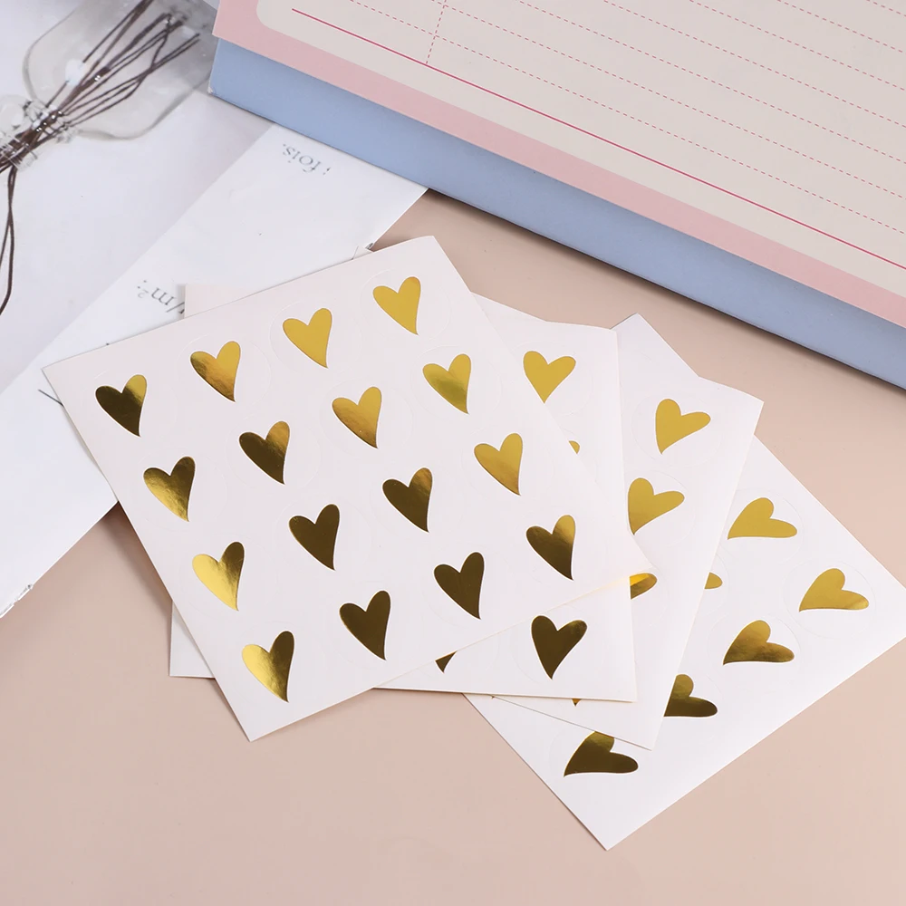 80 шт ручной работы Стикеры круглый бронзового цвета сердце пломба наклейка для